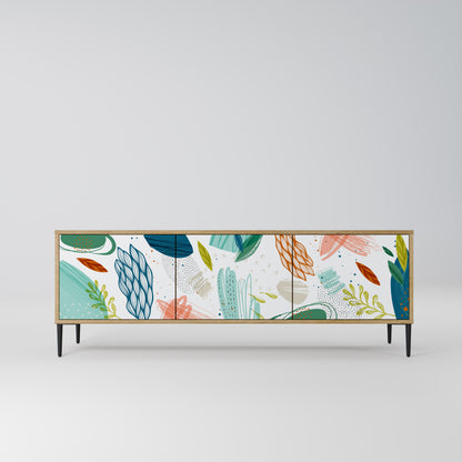 BOTANICAL HURRICANE 3-Door TV Stand in Oak Effect