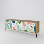 BOTANICAL HURRICANE 3-Door TV Stand in Oak Effect