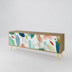 BOTANICAL HURRICANE 3-Door TV Stand in Oak Effect