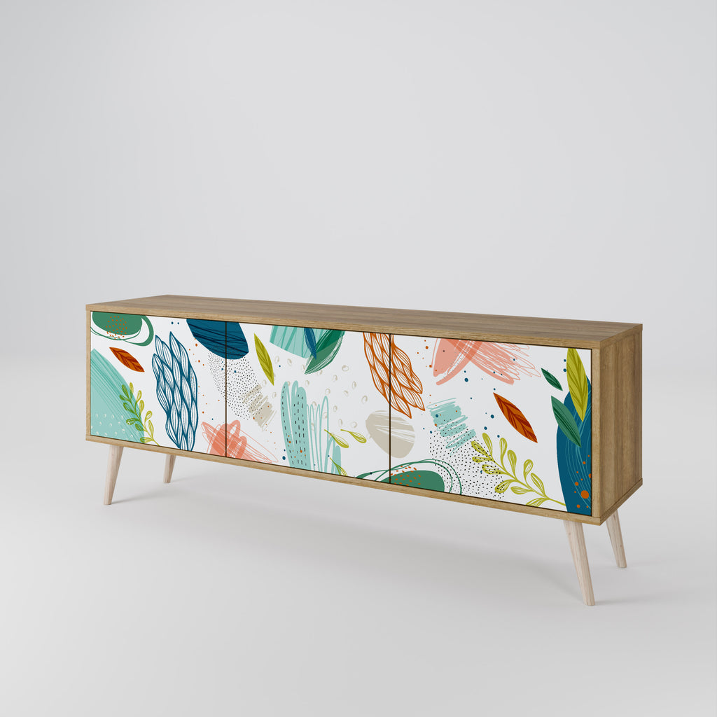 BOTANICAL HURRICANE 3-dörrars TV-bänk i ekeffekt