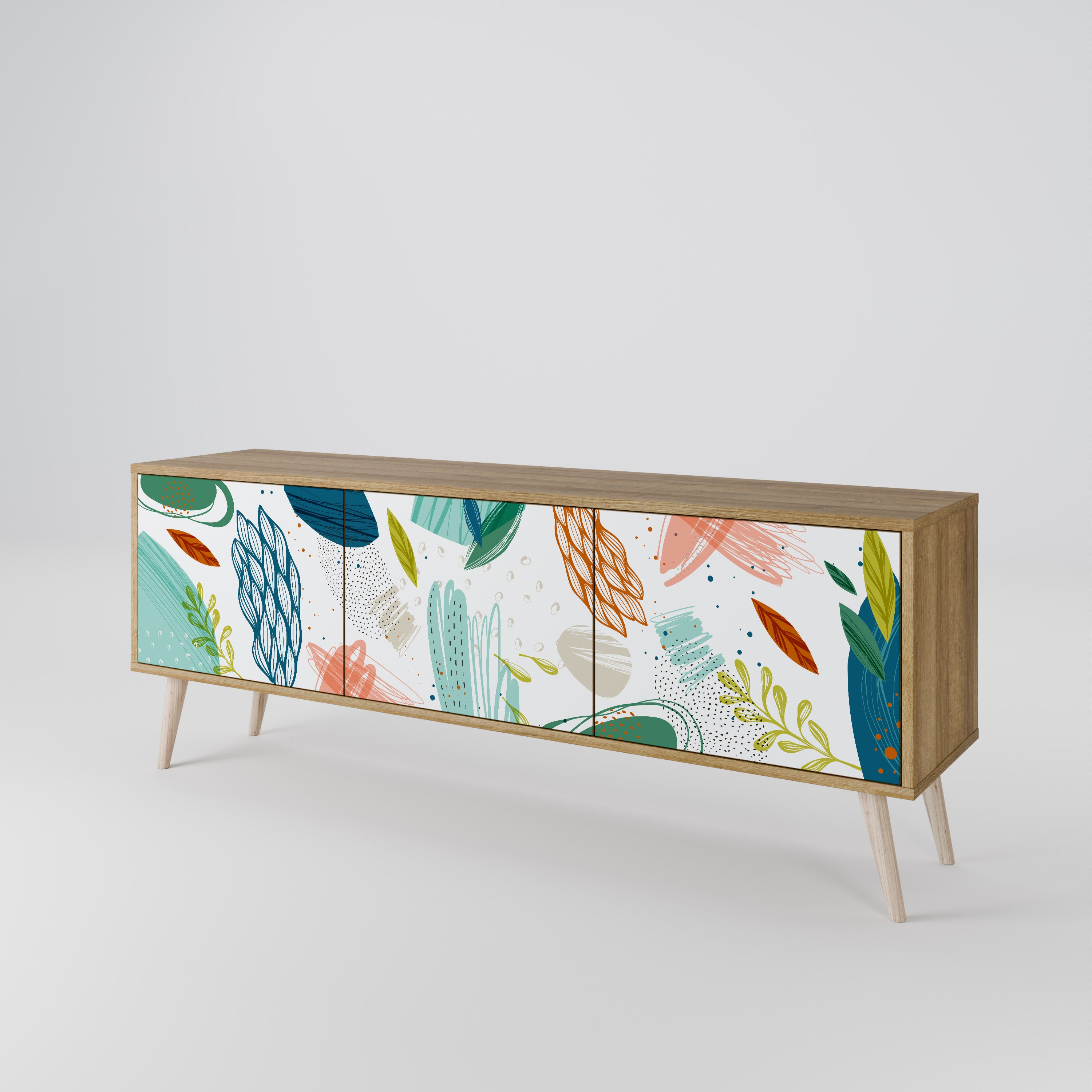 BOTANICAL HURRICANE TV-bänk med 3 dörrar
