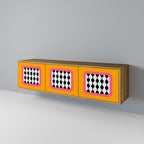 TEARS IN HEAVEN 3-Door TV Stand in Oak Effect