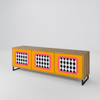 TEARS IN HEAVEN 3-Door TV Stand in Oak Effect