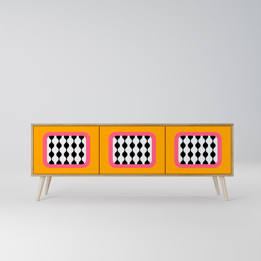 TEARS IN HEAVEN 3-Door TV Stand in Oak Effect