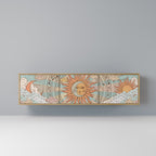 MYSTICAL STRUCTURE 3-Door TV Stand in Oak Effect