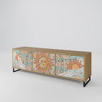 MYSTICAL STRUCTURE 3-Door TV Stand in Oak Effect