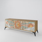 MYSTICAL STRUCTURE 3-Door TV Stand in Oak Effect