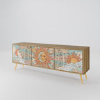 MYSTICAL STRUCTURE 3-Door TV Stand in Oak Effect