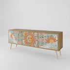 MYSTICAL STRUCTURE 3-Door TV Stand in Oak Effect