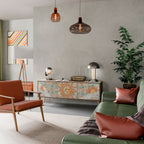 MYSTICAL STRUCTURE 3-Door TV Stand in Oak Effect