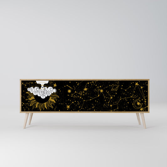 STELLAR CONSTELLATIONS 3-Door TV Stand in Oak Effect