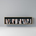 COLLAGE OF RECTANGLES 3-Door TV Stand in Oak Effect