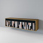 COLLAGE OF RECTANGLES 3-Door TV Stand in Oak Effect