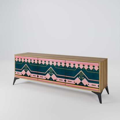 ROYAL COMPOSITION 3-Door TV Stand in Oak Effect