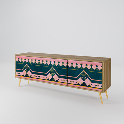 ROYAL COMPOSITION 3-Door TV Stand in Oak Effect