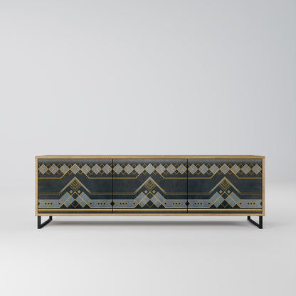 ROYAL ORDINARINESS 3-Door TV Stand in Oak Effect