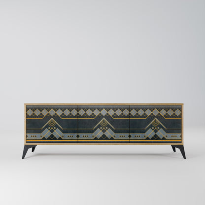 ROYAL ORDINARINESS 3-Door TV Stand in Oak Effect
