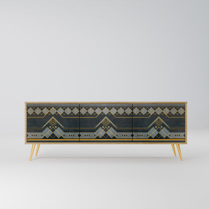 ROYAL ORDINARINESS 3-Door TV Stand in Oak Effect