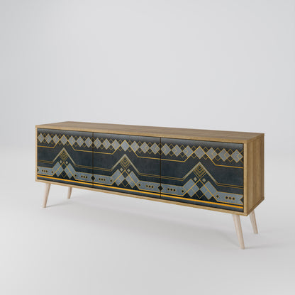 ROYAL ORDINARINESS 3-Door TV Stand in Oak Effect
