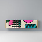 GEOMETRIC RHAPSODY 3-Door TV Stand in Oak Effect