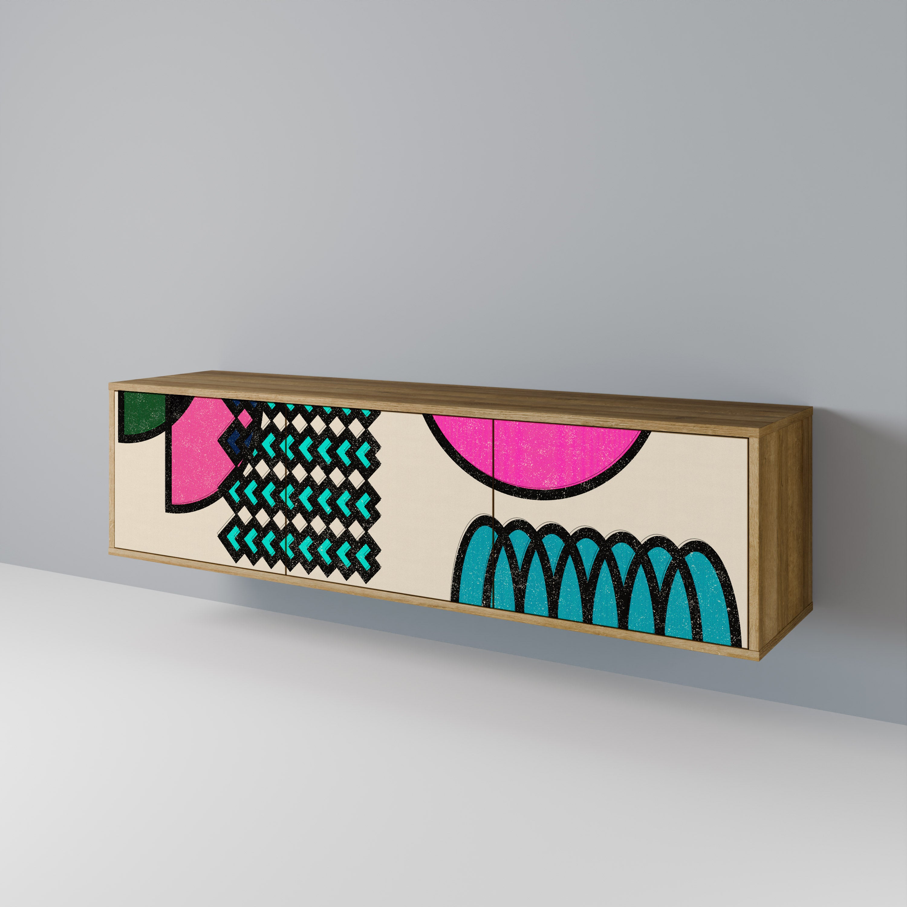 GEOMETRIC RHAPSODY TV-bänk med 3 dörrar