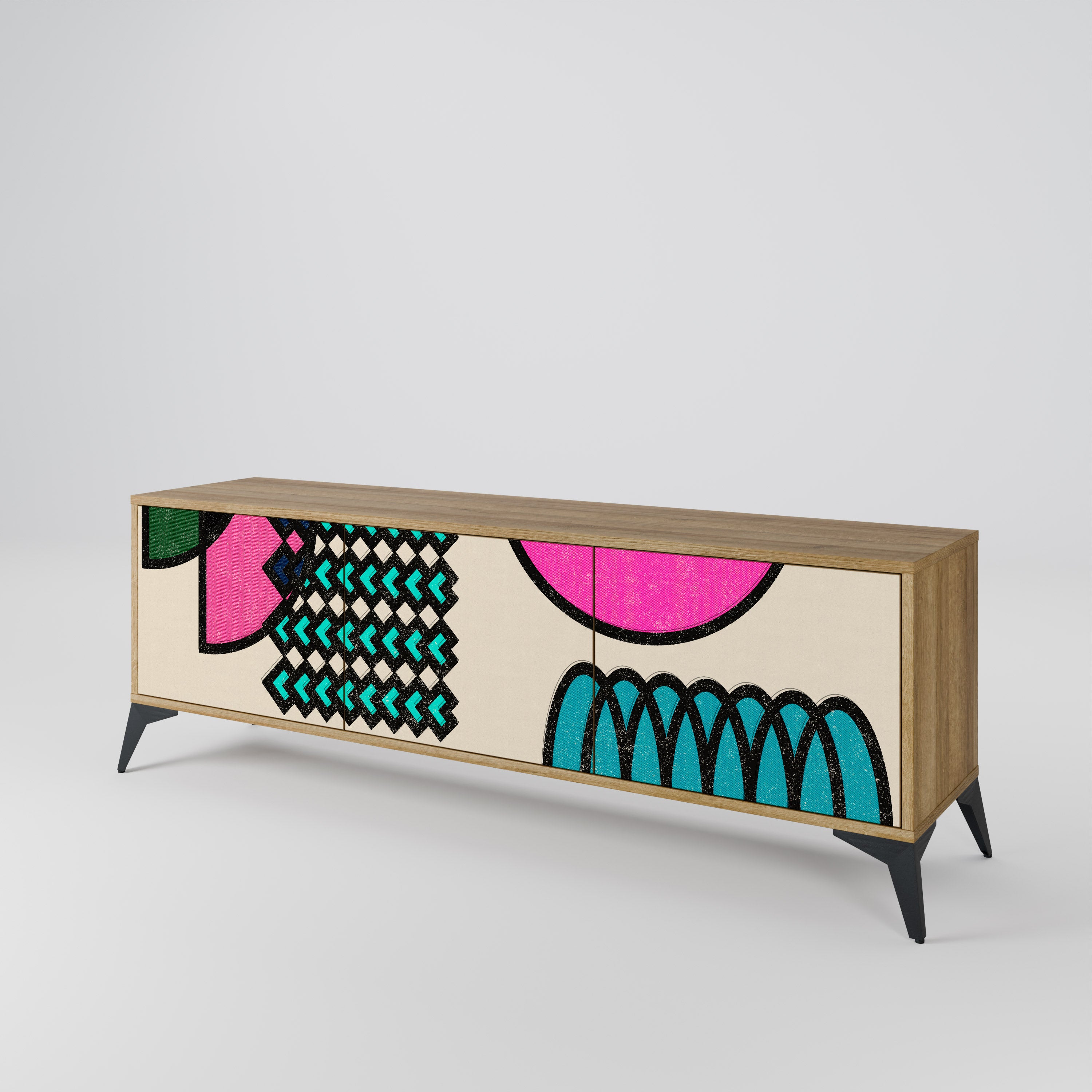 GEOMETRIC RHAPSODY TV-bänk med 3 dörrar