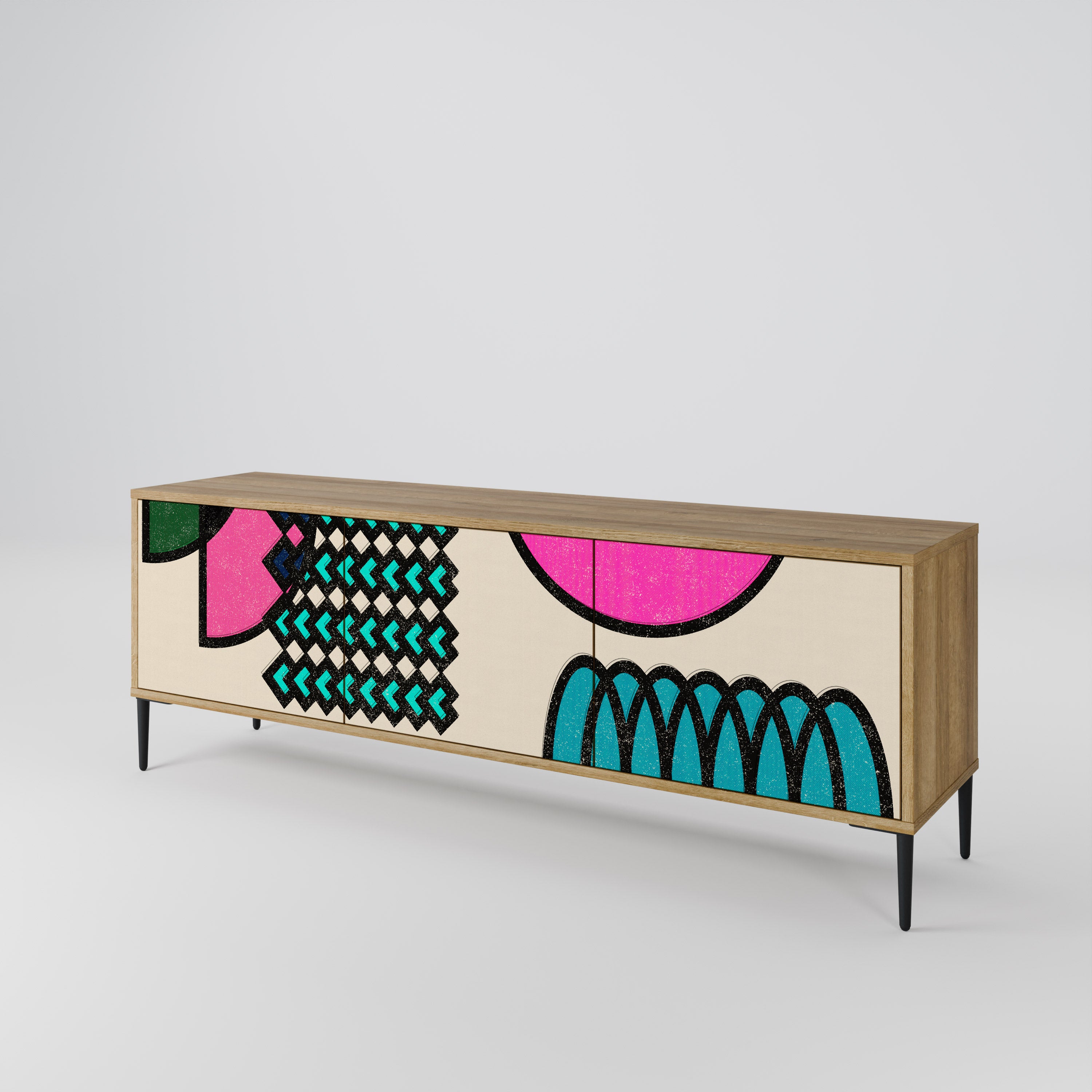 GEOMETRIC RHAPSODY TV-bänk med 3 dörrar