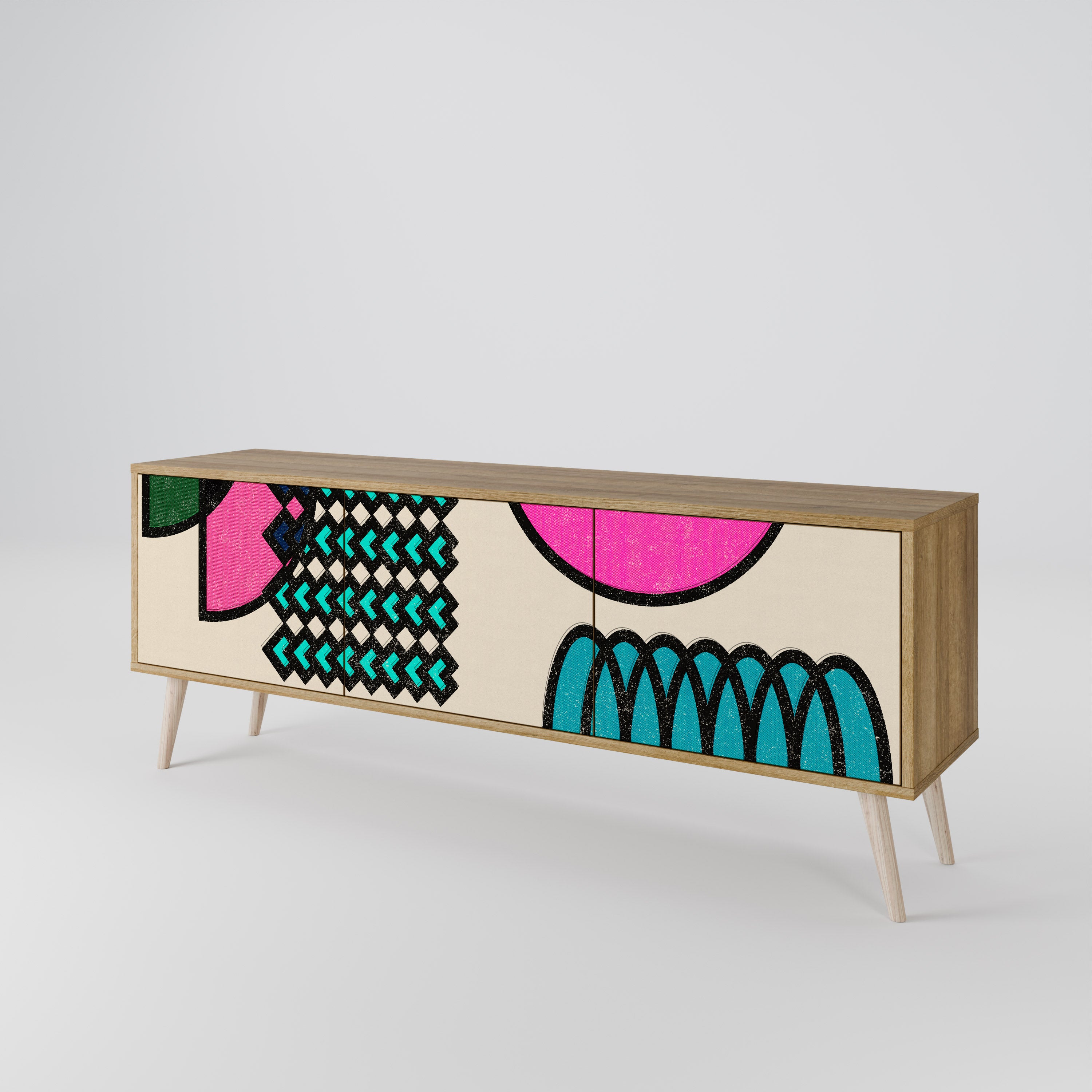 GEOMETRIC RHAPSODY TV-bänk med 3 dörrar