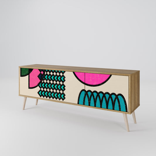 GEOMETRIC RHAPSODY TV-bänk med 3 dörrar