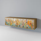 BIRCH KALEIDOSCOPE 3-Door TV Stand in Oak Effect