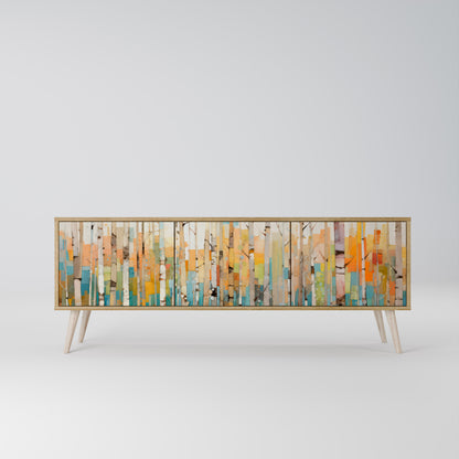 BIRCH KALEIDOSCOPE 3-Door TV Stand in Oak Effect