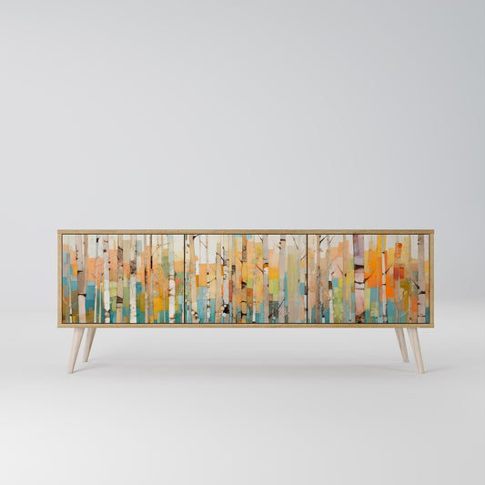 BIRCH KALEIDOSCOPE 3-Door TV Stand in Oak Effect