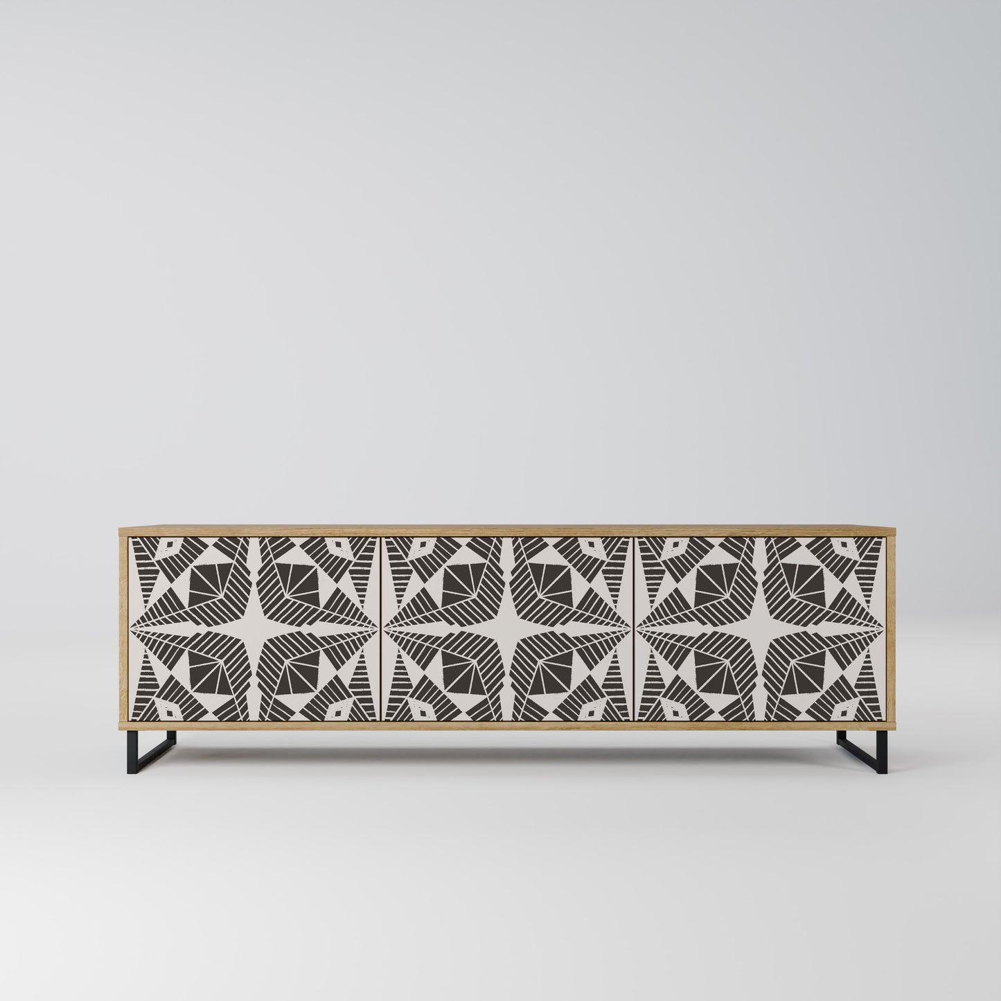 MONOCHROME NEXUS 3-Door TV Stand in Oak Effect