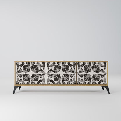 MONOCHROME NEXUS 3-Door TV Stand in Oak Effect