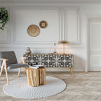 MONOCHROME NEXUS 3-Door TV Stand in Oak Effect