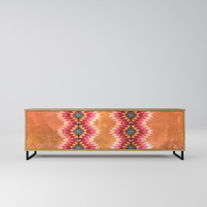 INDIAN FOLK 3-Door TV Stand in Oak Effect