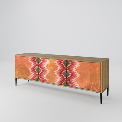 INDIAN FOLK 3-Door TV Stand in Oak Effect