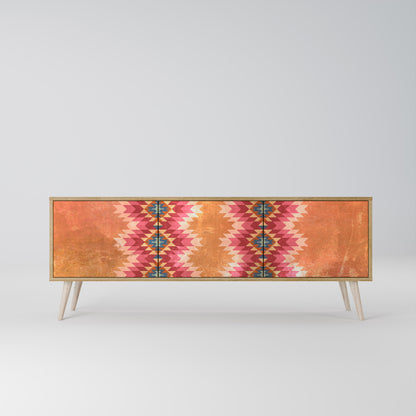 INDIAN FOLK 3-Door TV Stand in Oak Effect