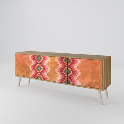 INDIAN FOLK 3-Door TV Stand in Oak Effect