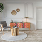 INDIAN FOLK 3-Door TV Stand in Oak Effect