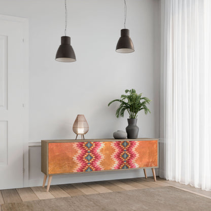 INDIAN FOLK 3-Door TV Stand in Oak Effect
