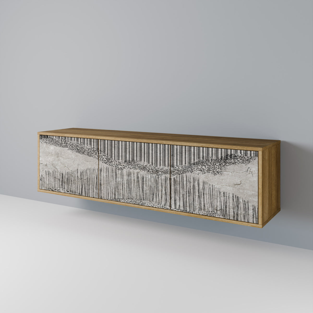 GRAIN LINES TV-bänk med 3 dörrar