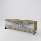 GRAIN LINES 3-Door TV Stand in Oak Effect