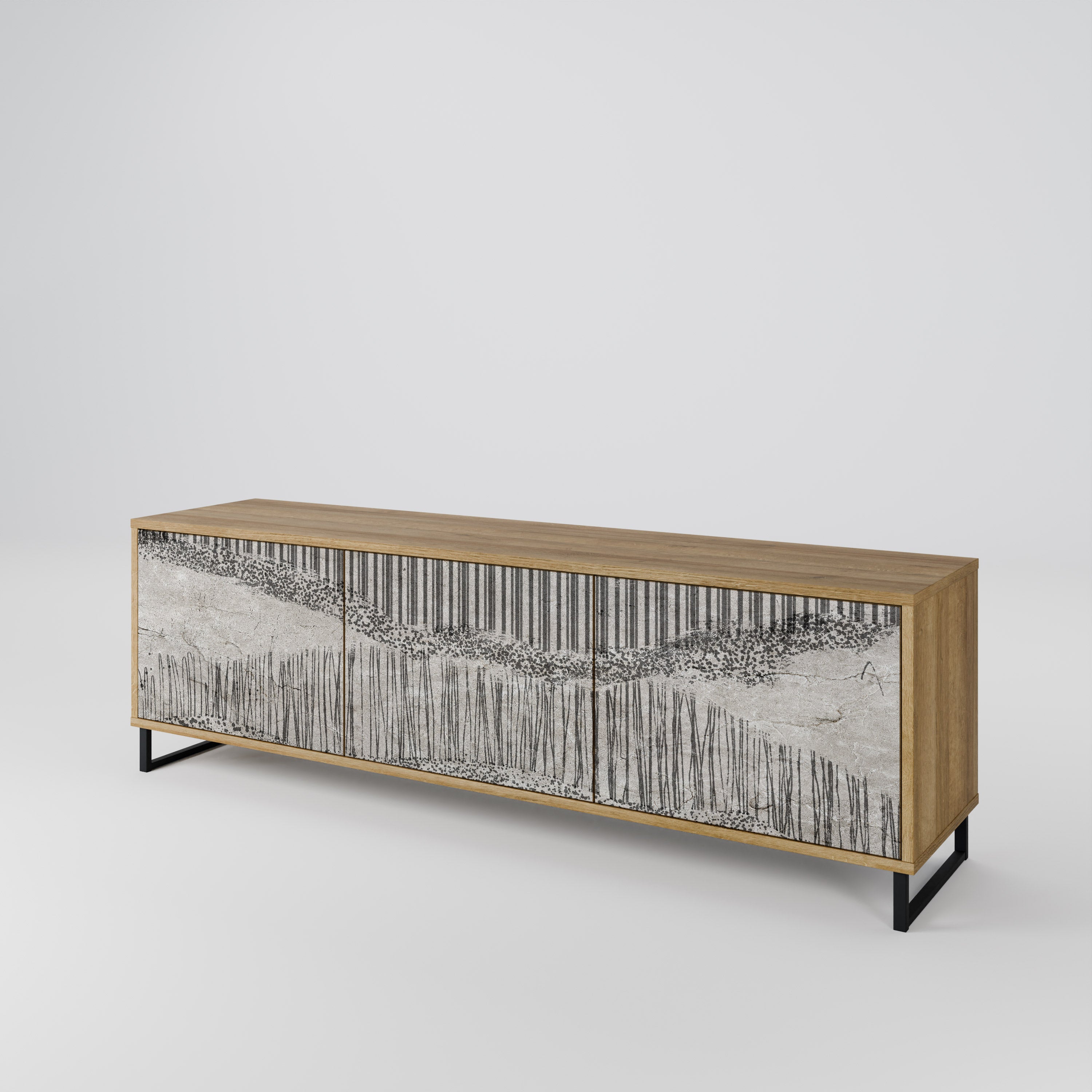 GRAIN LINES 3-Door TV Cabinet