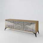 GRAIN LINES 3-Door TV Stand in Oak Effect