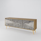 GRAIN LINES 3-Door TV Stand in Oak Effect