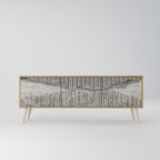 GRAIN LINES 3-Door TV Stand in Oak Effect