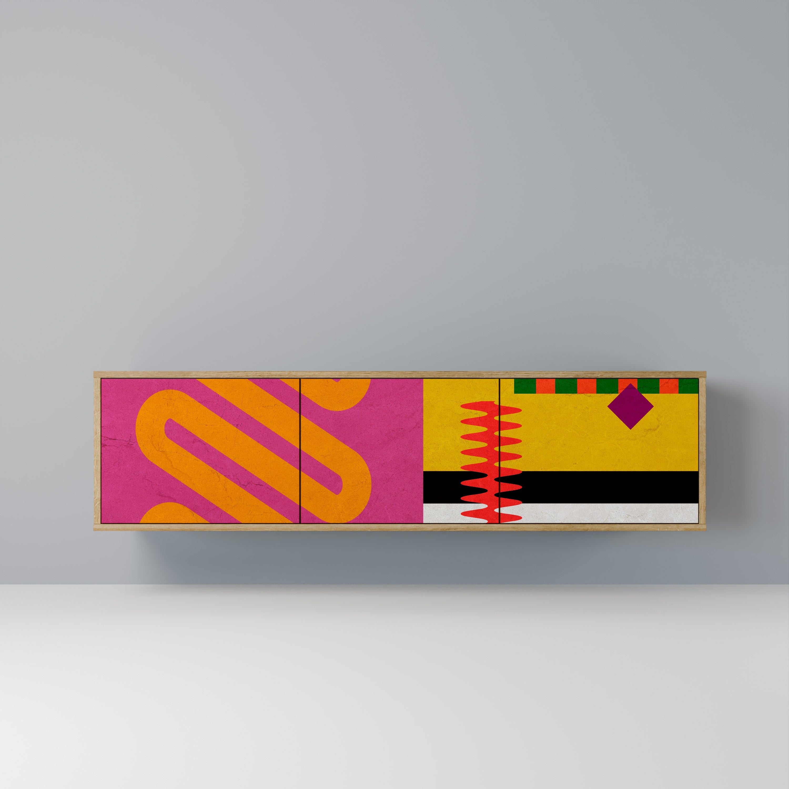 VIVID ART 3-dörrars TV-bänk i ekeffekt