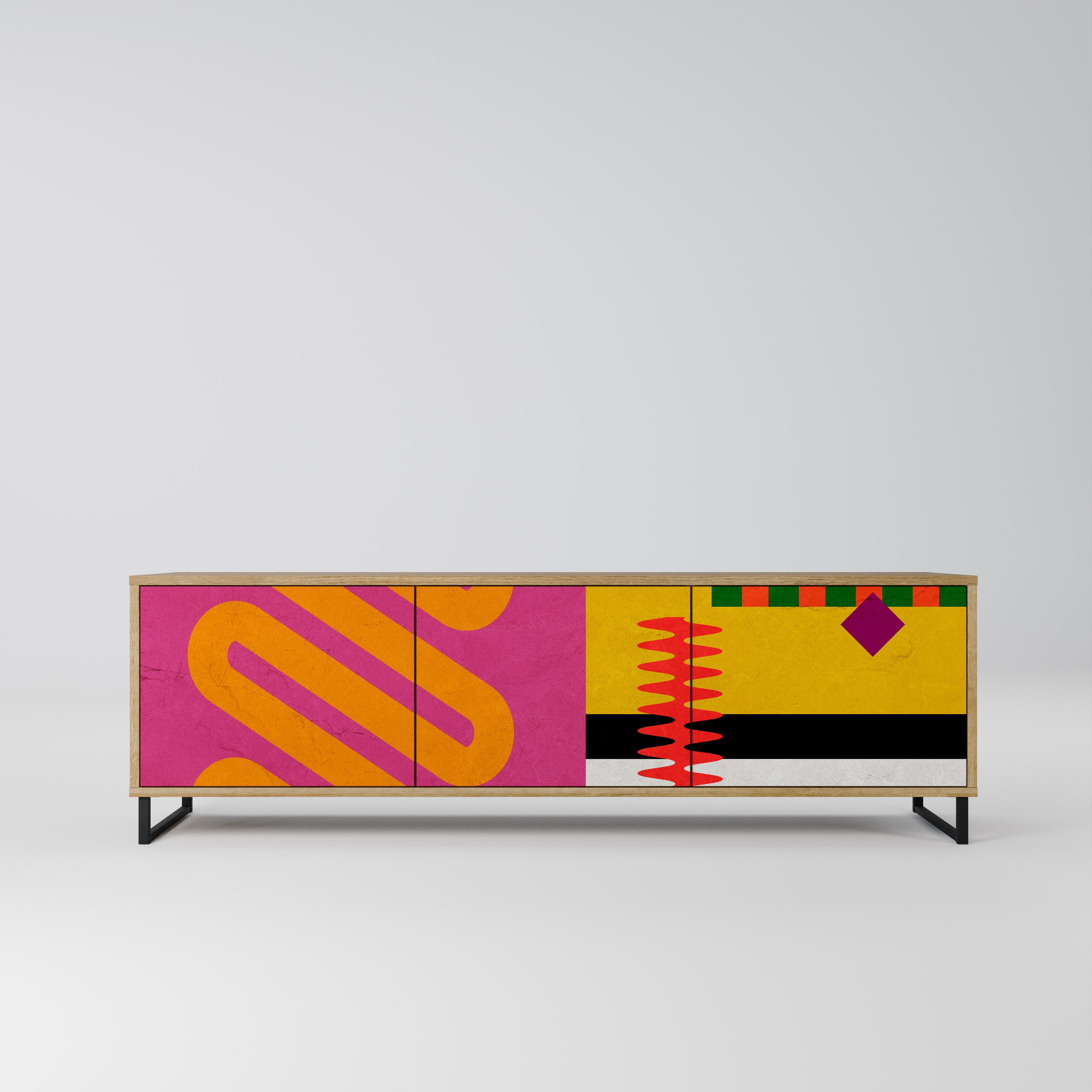 VIVID ART 3-dörrars TV-bänk i ekeffekt