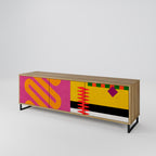 VIVID ART 3-Door TV Stand in Oak Effect